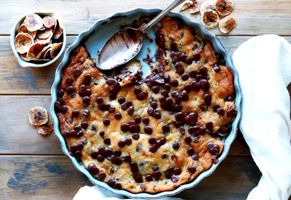 Vegansk cookie-paj med banan
