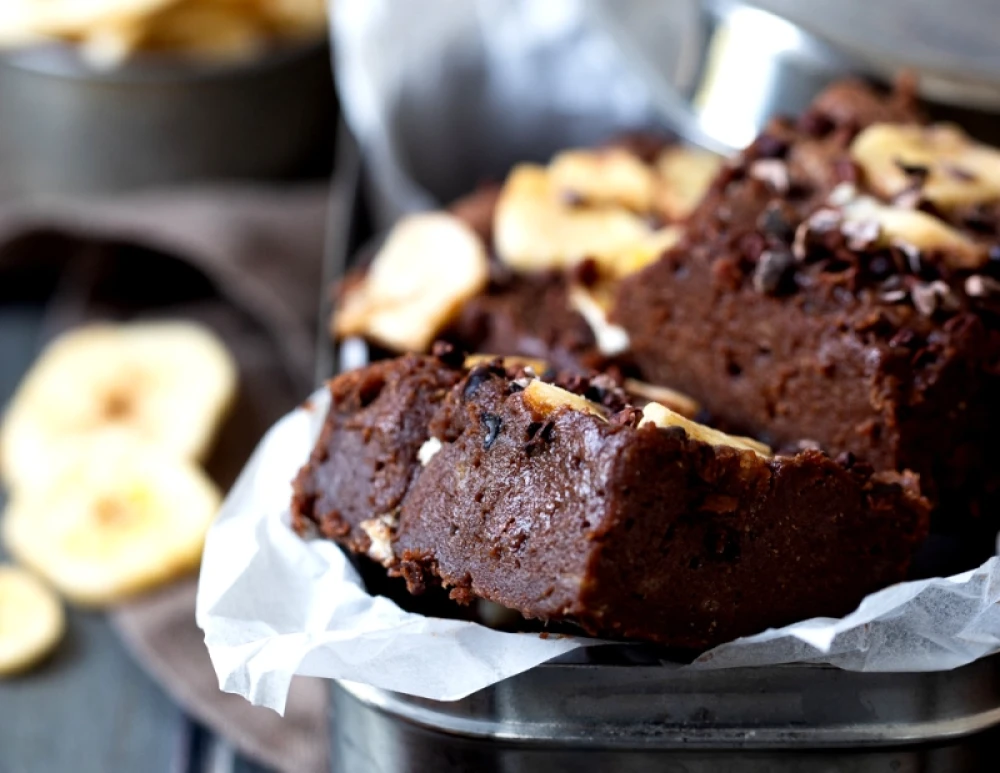 Banan- och chokladbrownie