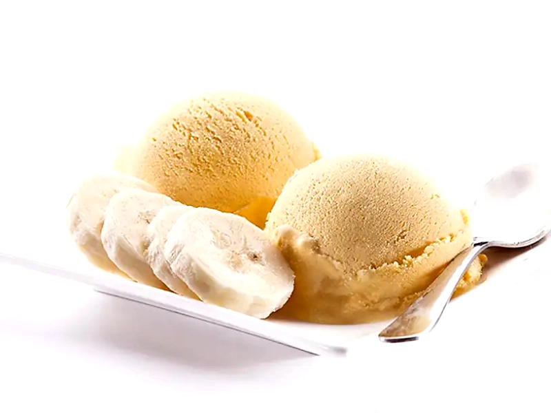 Nyttig glass på fryst banan