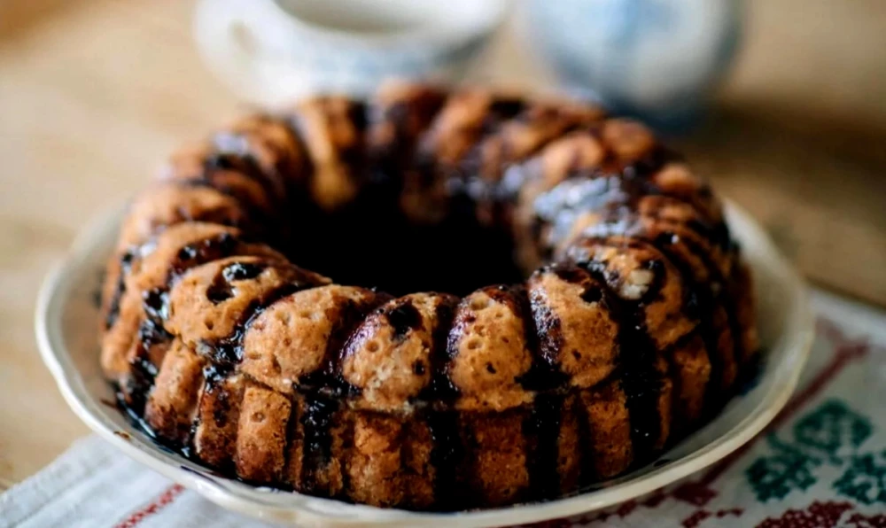 Banankaka med kaffeglasyr