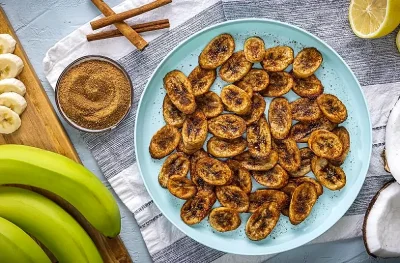 Bananchips med kanel och socker