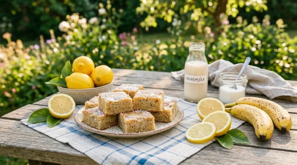 Saftiga banan- och citronrutor
