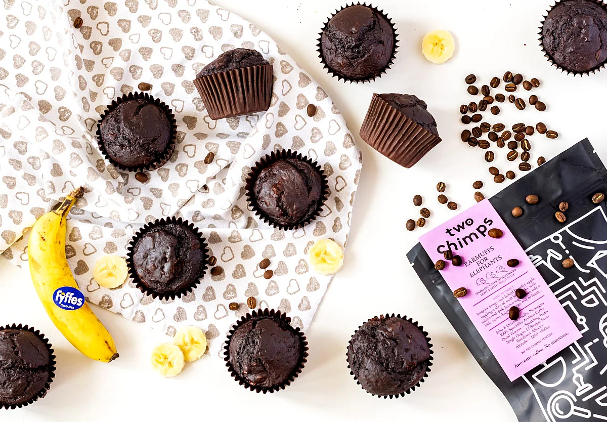 Mocha- och bananmuffins